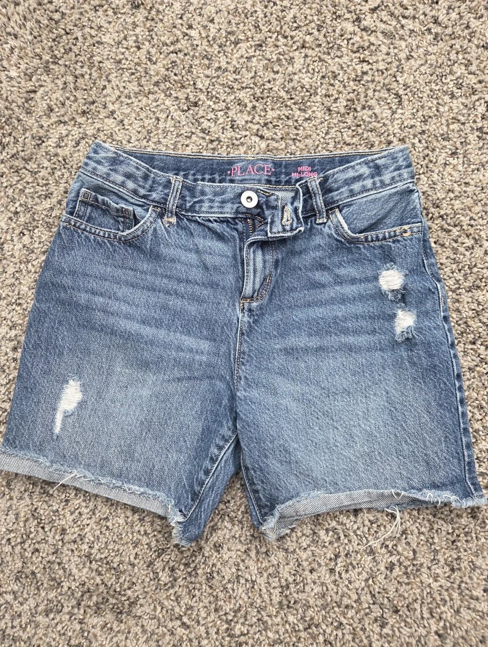 The Children's Place Distressed Blue Denim Cropped Skirt